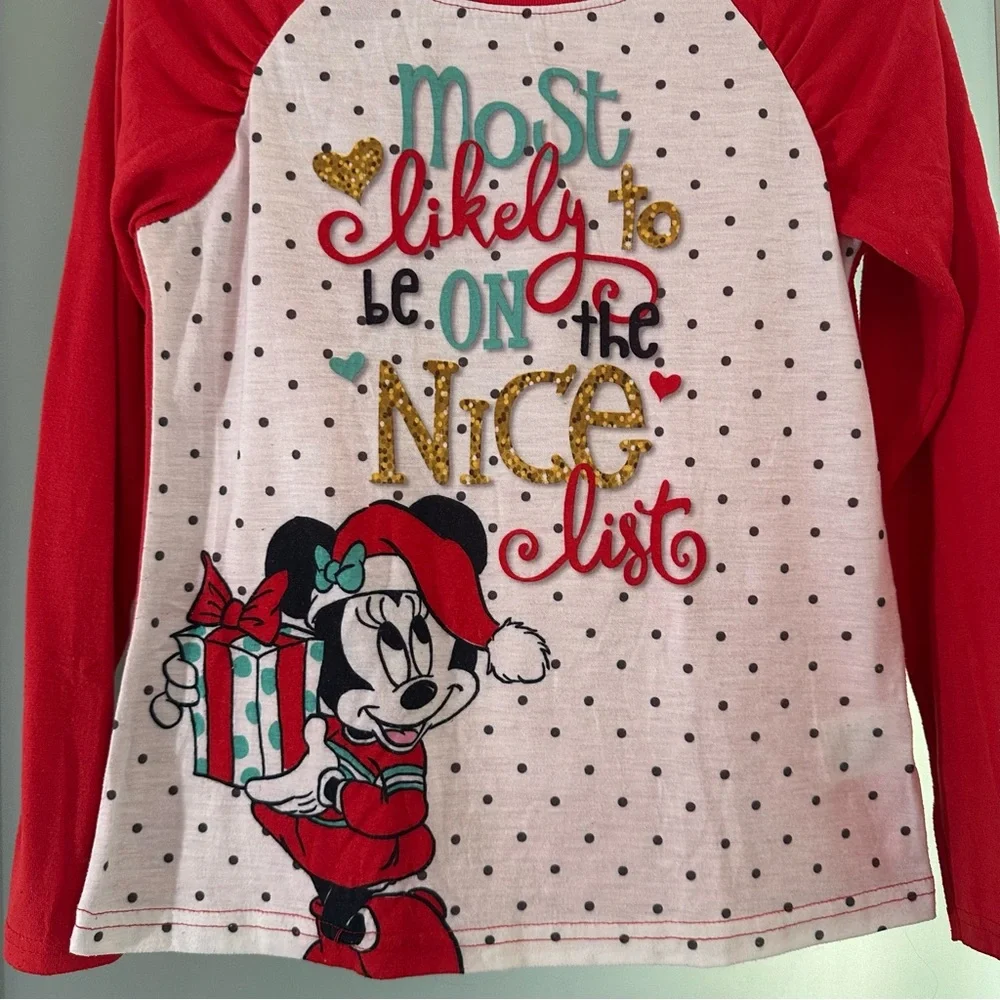 Disney Kids “Most likely to be on the nice list ”Long Sleeve pajama top